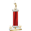 Premium Single Red Carbon Fiber Third Place Golf Trophy