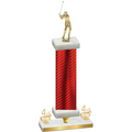 Premium Single Red Carbon Fiber Fourth Place Golf Trophy