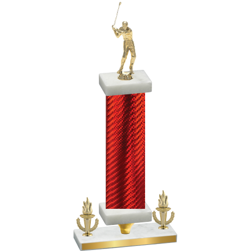 Premium Single Red Carbon Fiber Victory Golf Trophy