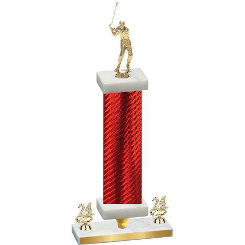 Premium Single Red Carbon Fiber Year Golf Trophy