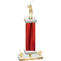 Premium Single Red Carbon Fiber First Place Golf Trophy