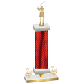 Premium Single Red Carbon Fiber Second Place Golf Trophy