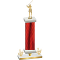 Premium Single Red Carbon Fiber Third Place Golf Trophy