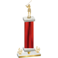 Premium Single Red Carbon Fiber Fourth Place Golf Trophy