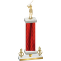 Premium Single Red Carbon Fiber Victory Golf Trophy