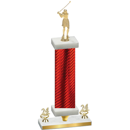 Premium Single Red Carbon Fiber Year Golf Trophy