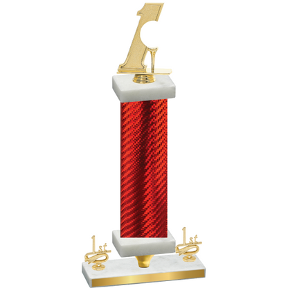 Premium Single Red Carbon Fiber First Place Golf Trophy