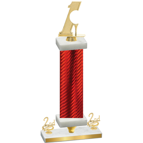 Premium Single Red Carbon Fiber Second Place Golf Trophy