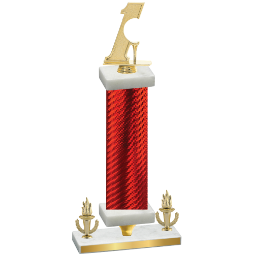 Premium Single Red Carbon Fiber Victory Golf Trophy