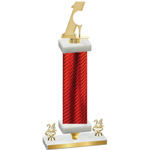 Premium Single Red Carbon Fiber Year Golf Trophy