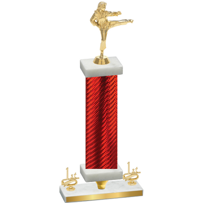 Premium Single Red Carbon Fiber First Place Karate Trophy