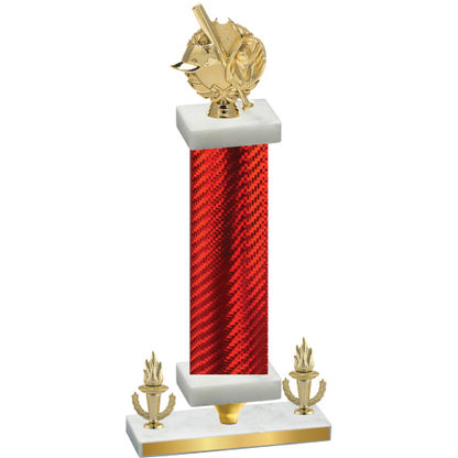 Premium Single Red Carbon Fiber Victory Baseball Trophy