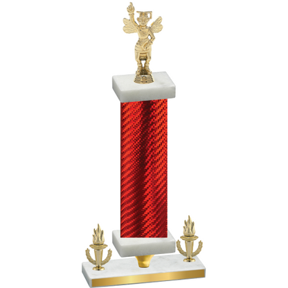 Premium Single Red Carbon Fiber Victory Academics Trophy