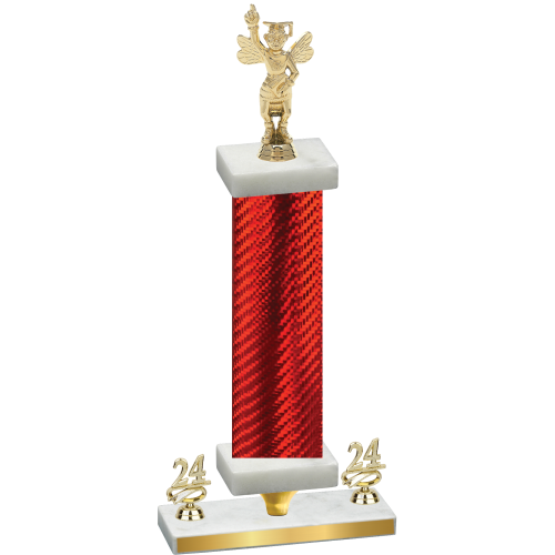 Premium Single Red Carbon Fiber Year Academics Trophy