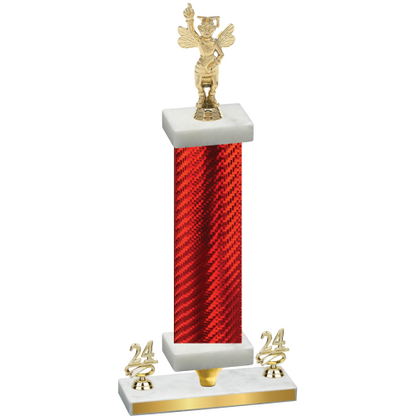 Premium Single Red Carbon Fiber Year Academics Trophy