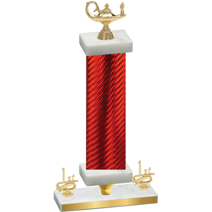 Premium Single Red Carbon Fiber First Place Academics Trophy