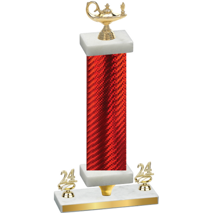 Premium Single Red Carbon Fiber Year Academics Trophy