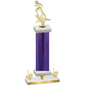 Premium Single Purple Carbon Fiber First Place Football Trophy