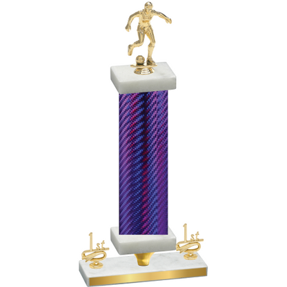 Premium Single Purple Carbon Fiber First Place Soccer Trophy