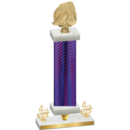 Premium Single Purple Carbon Fiber Fourth Place Soccer Trophy