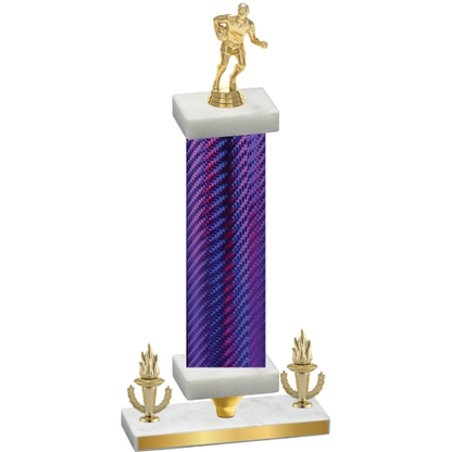 Premium Single Purple Carbon Fiber Victory Rugby Trophy