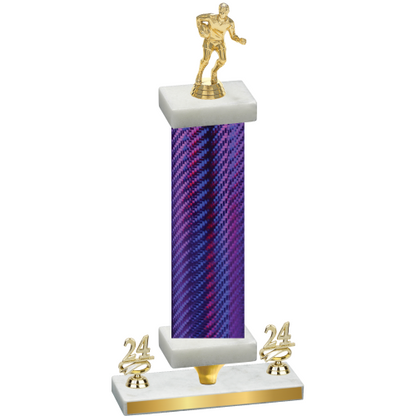 Premium Single Purple Carbon Fiber Year Rugby Trophy