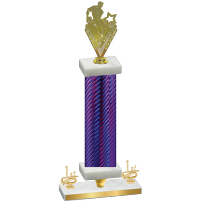 Premium Single Purple Carbon Fiber First Place Rugby Trophy