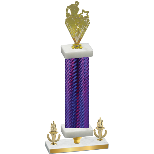 Premium Single Purple Carbon Fiber Victory Rugby Trophy