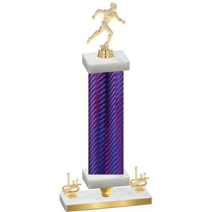 Premium Single Purple Carbon Fiber First Place Running Trophy