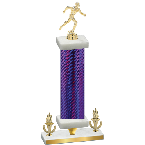 Premium Single Purple Carbon Fiber Victory Running Trophy