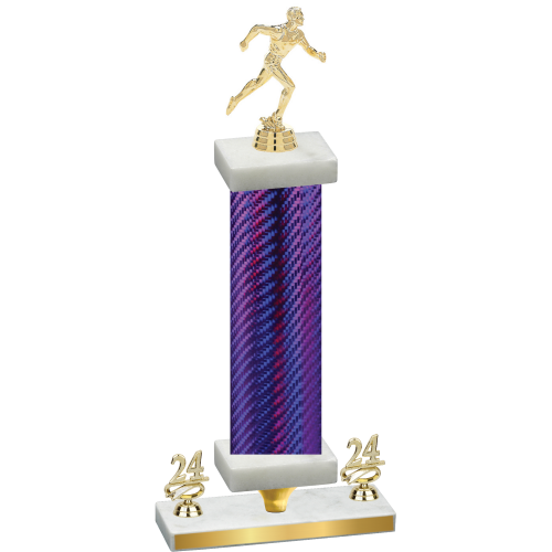 Premium Single Purple Carbon Fiber Year Running Trophy