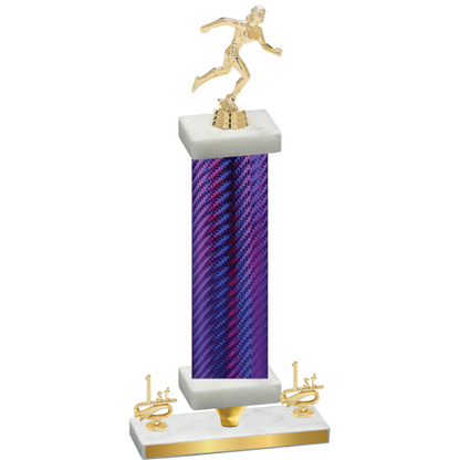 Premium Single Purple Carbon Fiber First Place Running Trophy