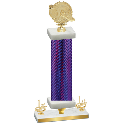 Premium Single Purple Carbon Fiber First Place Running Trophy