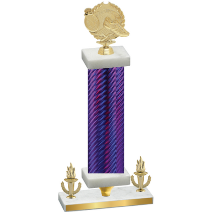 Premium Single Purple Carbon Fiber Victory Running Trophy