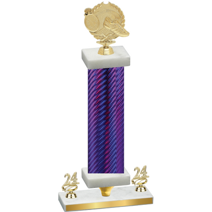 Premium Single Purple Carbon Fiber Year Running Trophy