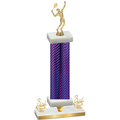 Premium Single Purple Carbon Fiber Third Place Tennis Trophy