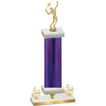 Premium Single Purple Carbon Fiber Fourth Place Tennis Trophy