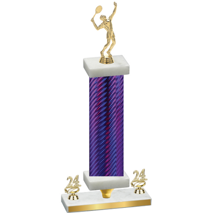 Premium Single Purple Carbon Fiber Year Tennis Trophy