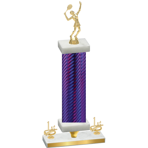 Premium Single Purple Carbon Fiber First Place Tennis Trophy