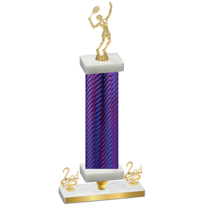 Premium Single Purple Carbon Fiber Second Place Tennis Trophy