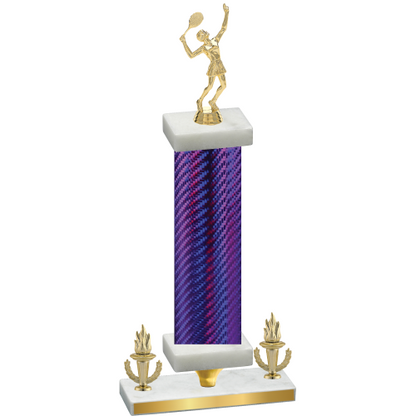 Premium Single Purple Carbon Fiber Victory Tennis Trophy