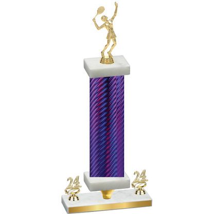 Premium Single Purple Carbon Fiber Year Tennis Trophy