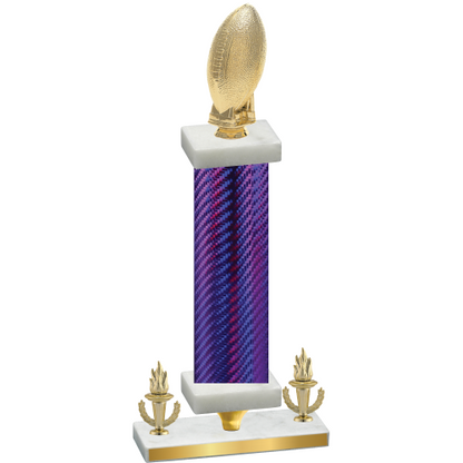 Premium Single Purple Carbon Fiber Victory Football Trophy