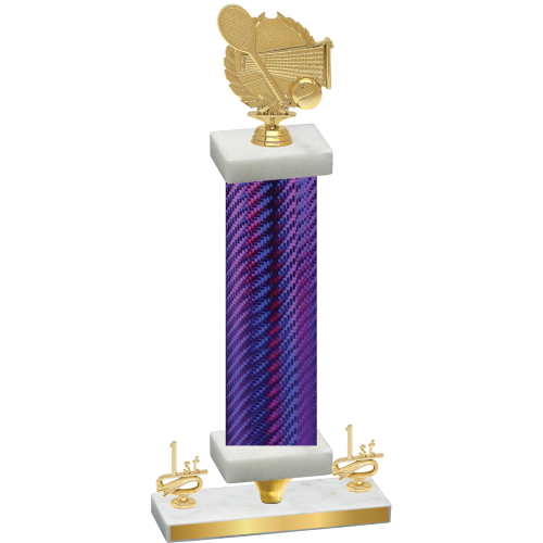 Premium Single Purple Carbon Fiber First Place Tennis Trophy