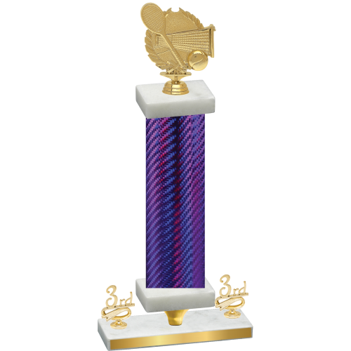 Premium Single Purple Carbon Fiber Third Place Tennis Trophy