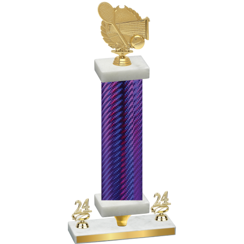 Premium Single Purple Carbon Fiber Year Tennis Trophy