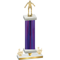 Premium Single Purple Carbon Fiber Third Place Wrestling Trophy