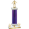 Premium Single Purple Carbon Fiber Fourth Place Wrestling Trophy