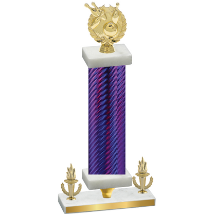 Premium Single Purple Carbon Fiber Victory Bowling Trophy