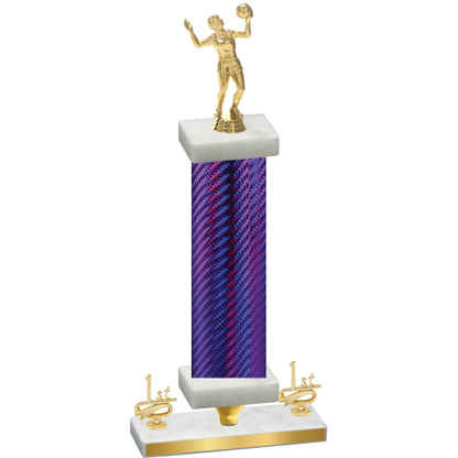 Premium Single Purple Carbon Fiber First Place Volleyball Trophy